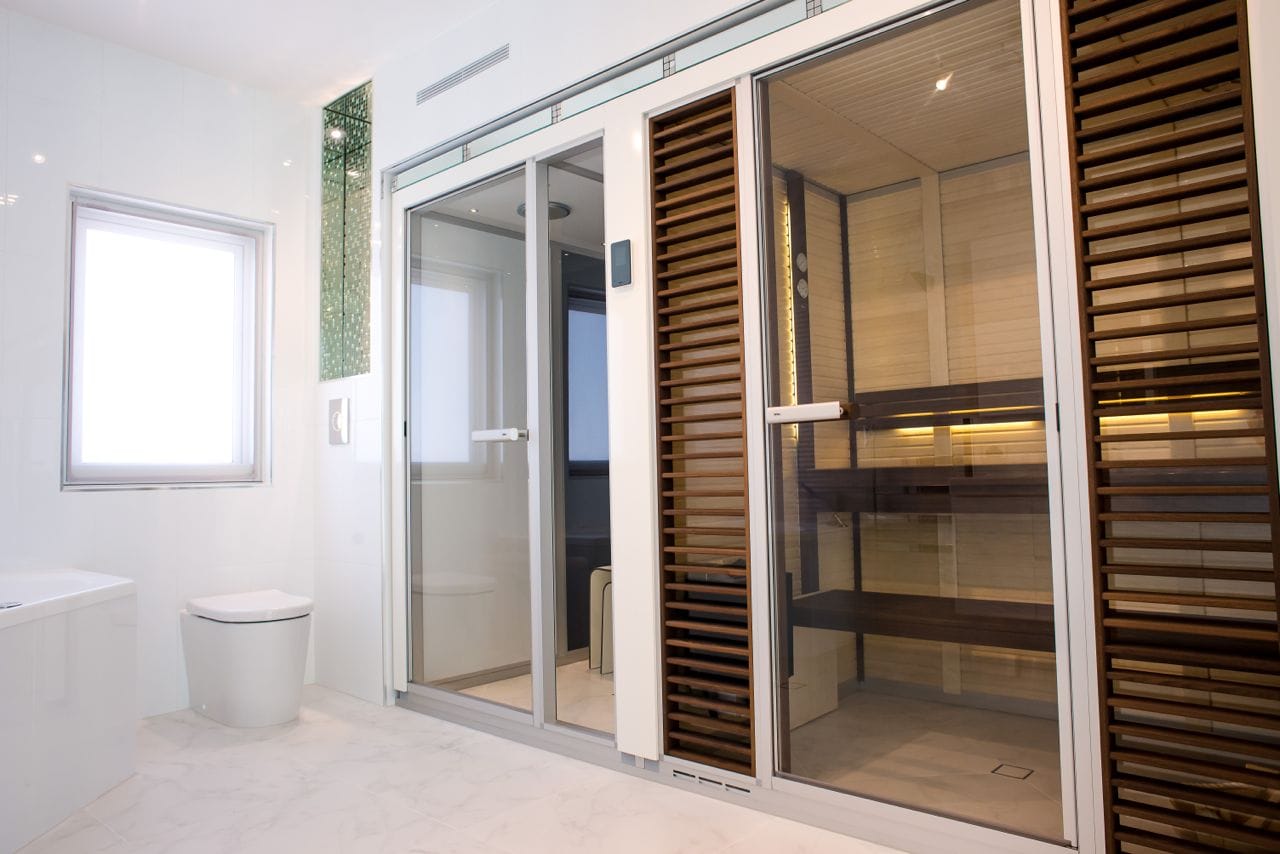 Combiné sauna et hammam, cabine double bien-être